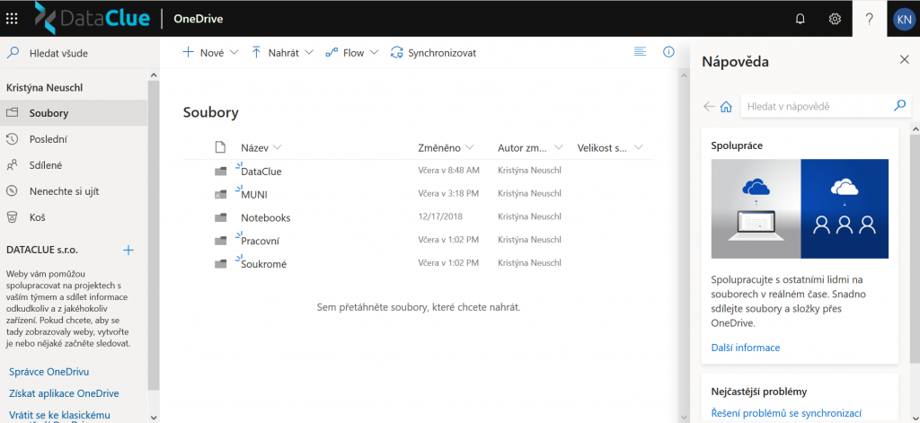 OneDrive - Nový vzhled navigačního panelu