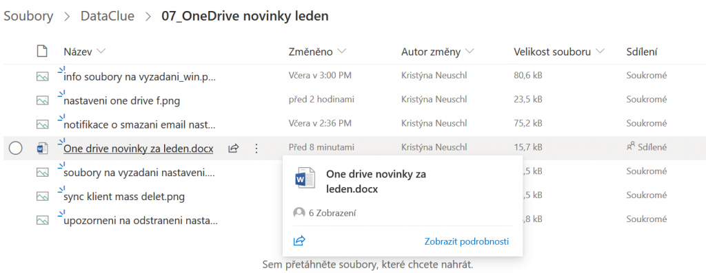 OneDrive Tooltip File Hover Card